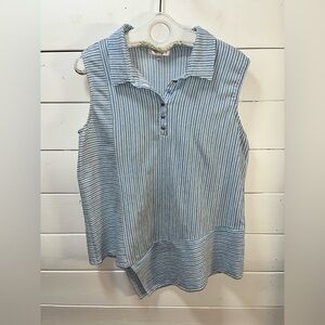 GRENIER – Blue Striped Sleeveless Top Size L